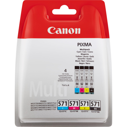CANON MULTIPACK CLI-571 SERBATOIO NERO + CIANO + GIALLO + MAGENTA